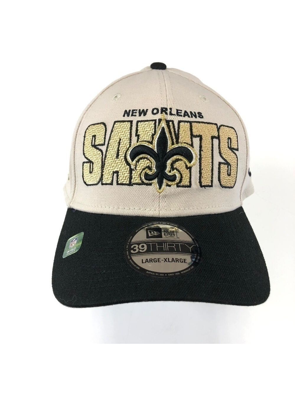 NFL New Orleans Saints ivory black men’s embroidered NEW cap Large/XL